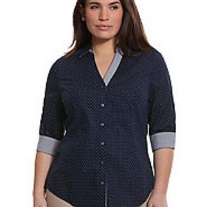 Lane Bryant Perfect Shirt Navy Button up Size 18